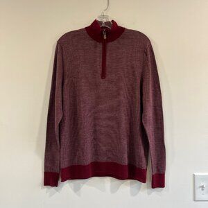 Bobby Jones Men's Long Sleeve 1/4 Zipper Cardigan 100% Wool Preppy Medium